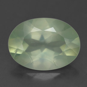 4.76캐럿 천연 그린 프레나이트, 타원형 컷, 13.7×10 mm, 투명한