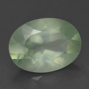4.76캐럿 천연 그린 프레나이트, 타원형 컷, 13.7×10 mm, 투명한