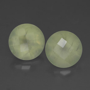 3.90캐럿 천연 Pale Pear Green  프레나이트 보석, 투명한, 7.88 mm, 투명/반투명