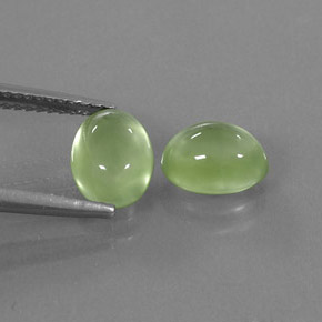 캐럿 천연 그린 프레나이트 보석, 투명한, 8.1×6 mm, 투명/반투명