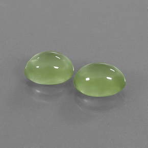 캐럿 천연 그린 프레나이트 보석, 투명한, 8.1×6 mm, 투명/반투명