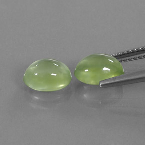 캐럿 천연 그린 프레나이트 보석, 투명한, 8.1×6 mm, 투명/반투명