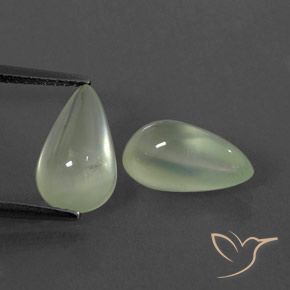 6.20ctw 자연스러운 Pale Yellowish Green    프레나이트, 배 모양, 투명/반투명