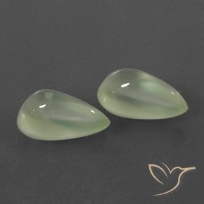 6.20캐럿 천연 Pale Yellowish Green    프레나이트 보석, 배 모양, 투명/반투명