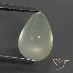 4.26ct 자연스러운 Olive Green  프레나이트, 배 모양, 투명/반투명