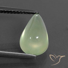 3.32ct 자연스러운 Pale Green  프레나이트, 배 모양, 투명/반투명