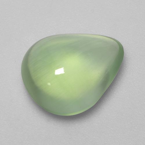 3.18캐럿 천연 Pale Lime Green  프레나이트, 배 모양, 11×9.2 mm, 투명한