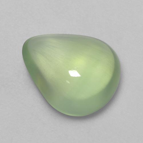 3.18캐럿 천연 Pale Lime Green  프레나이트, 배 모양, 11×9.2 mm, 투명한