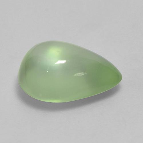 3.18캐럿 천연 Pale Lime Green  프레나이트, 배 모양, 11×9.2 mm, 투명한