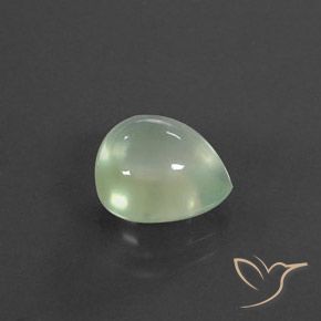 3.51캐럿 천연 Pale Yellowish Green    프레나이트, 배 모양, 투명/반투명