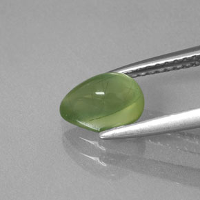 1.31캐럿 천연 그린 프레나이트, 투명한, 7.5×5.5 mm, 투명/반투명