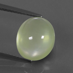 4.97캐럿 천연 Pale Pear Green  프레나이트, 투명한, 11×9.4 mm, 투명/반투명