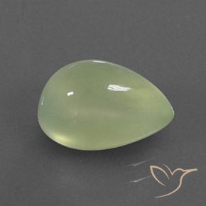 4.35캐럿 천연 Pale Pear Green  프레나이트, 배 모양, 투명/반투명