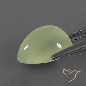 4.35캐럿 천연 Pale Pear Green  프레나이트, 배 모양, 투명/반투명