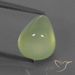 4.73ct 자연스러운 Pale Pear Green  프레나이트, 배 모양, 투명/반투명