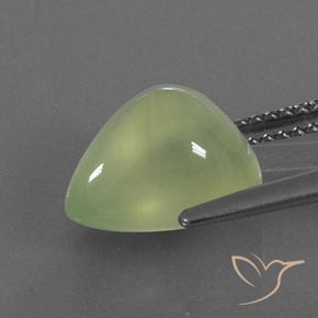 4.73캐럿 천연 Pale Pear Green  프레나이트, 배 모양, 투명/반투명