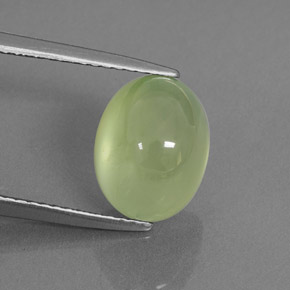 4.46캐럿 천연 Pale Pear Green  프레나이트, 투명한, 10.5×8.1 mm, 투명/반투명