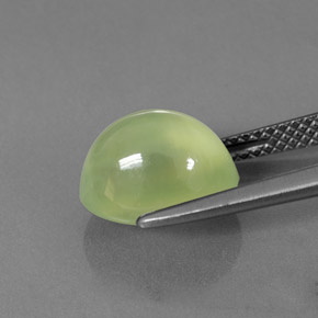 4.46캐럿 천연 Pale Pear Green  프레나이트, 투명한, 10.5×8.1 mm, 투명/반투명