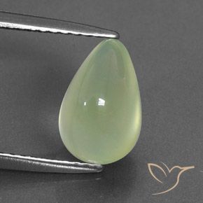 3.02ct 자연스러운 Yellow Green  프레나이트, 배 모양, 투명/반투명