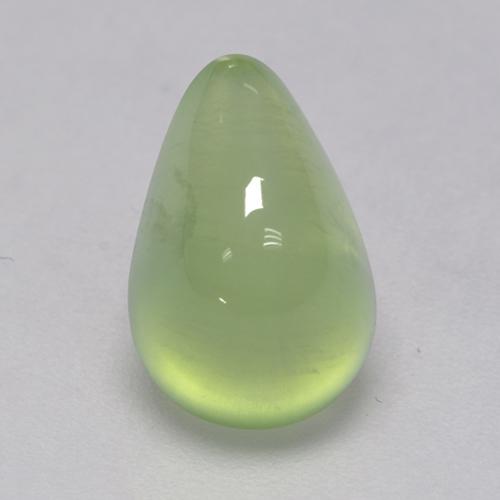 3.11캐럿 천연 Pale Pear Green  프레나이트, 배 모양, 10.8×7.1 mm, 투명한