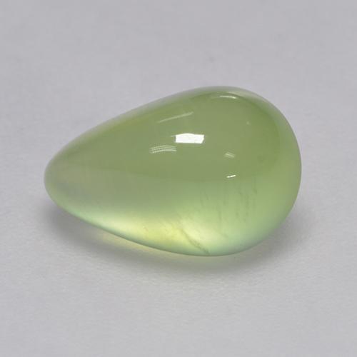 3.11캐럿 천연 Pale Pear Green  프레나이트, 배 모양, 10.8×7.1 mm, 투명한