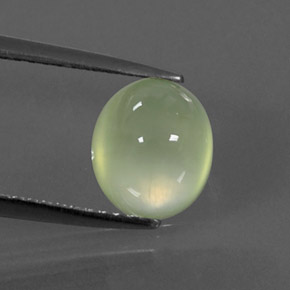 2.48캐럿 천연 그린 프레나이트, 투명한, 8.4×7.3 mm, 투명/반투명