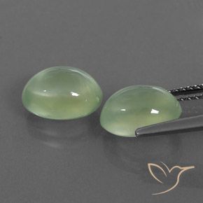 4.83캐럿 천연 Light Yellow Green  프레나이트 보석, 타원형, 투명/반투명