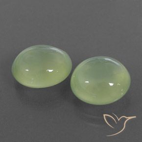 6.96캐럿 천연 Medium Green  프레나이트 보석, 타원형, 투명/반투명