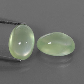 캐럿 천연 그린 프레나이트 보석, 투명한, 9.8×6.6 mm, 투명/반투명