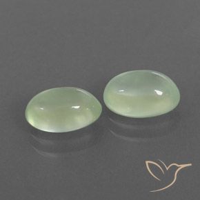 2.46캐럿 천연 Pale Pear Green  프레나이트 보석, 타원형, 투명/반투명