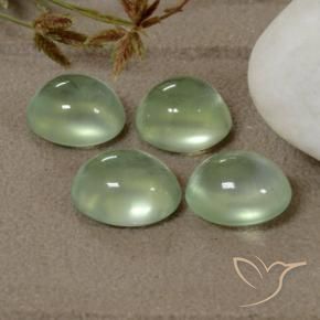 5.20캐럿 천연 Very Light Green  프레나이트 보석, 타원형, 투명한