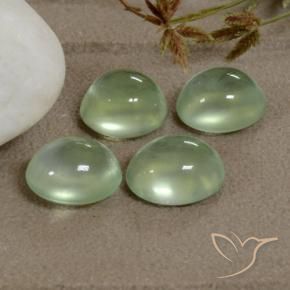 5.20캐럿 천연 Very Light Green  프레나이트 보석, 타원형, 투명한