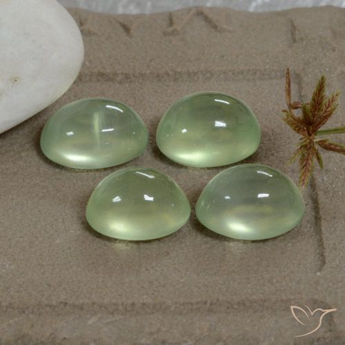 8.18ctw 자연스러운 Pale Pear Green  프레나이트, 타원형, 투명한