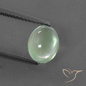 1.49ct 자연스러운 매우 밝은 세이지 그린 프레나이트, 타원형, 투명/반투명
