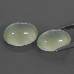 캐럿 천연 그린 프레나이트 보석, 투명한, 10.8×8.2 mm, 투명/반투명