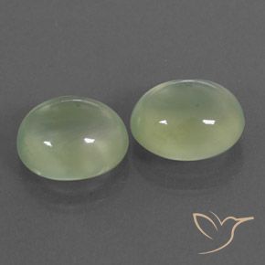 5.10캐럿 천연 Pale Pear Green  프레나이트 보석, 타원형, 투명/반투명