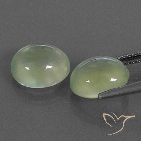 5.10캐럿 천연 Pale Pear Green  프레나이트 보석, 타원형, 투명/반투명
