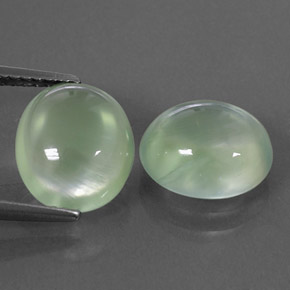 캐럿 천연 그린 프레나이트 보석, 투명한, 10×8.8 mm, 투명/반투명