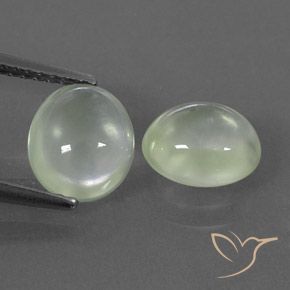 3.18ctw 자연스러운 Pale Yellowish Green    프레나이트, 타원형, 투명/반투명