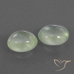 3.18캐럿 천연 Pale Yellowish Green    프레나이트 보석, 타원형, 투명/반투명