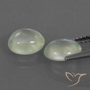 3.18캐럿 천연 Pale Yellowish Green    프레나이트 보석, 타원형, 투명/반투명