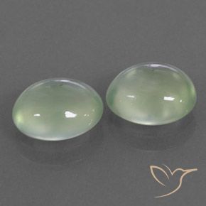 3.53캐럿 천연 Pale Yellowish Green    프레나이트 보석, 타원형, 투명/반투명