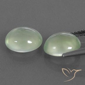 3.53캐럿 천연 Pale Yellowish Green    프레나이트 보석, 타원형, 투명/반투명