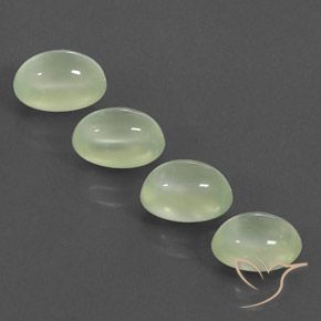 6.39ctw 자연스러운 Pale Pear Green  프레나이트, 타원형, 투명/반투명