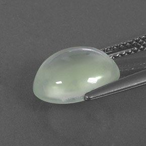 3.95캐럿 천연 그린 프레나이트, 타원형 컷, 10.8×9.3 mm, 투명한