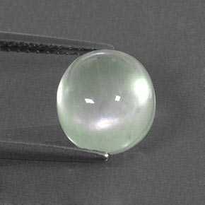 3.53캐럿 천연 그린 프레나이트, 타원형 컷, 9.4×8.4 mm, 투명한