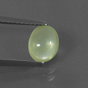 1.04캐럿 천연 그린 프레나이트, 투명한, 7.3×5.8 mm, 투명/반투명