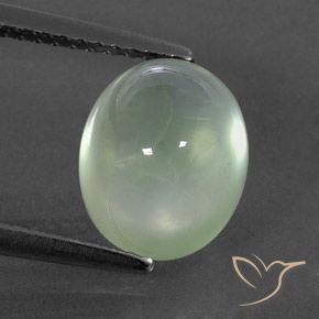 4.09ct 자연스러운 Very Light Green  프레나이트, 타원형, 투명/반투명