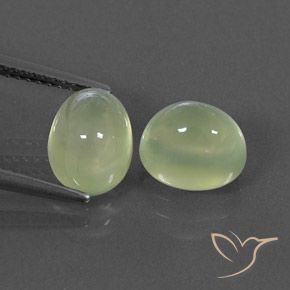 5.57ctw 자연스러운 Light Green  프레나이트, 타원형, 투명/반투명