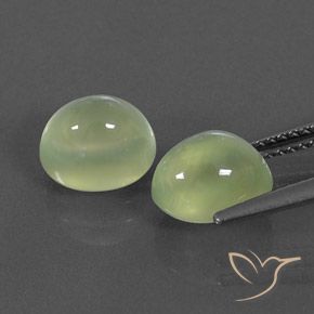 5.57캐럿 천연 Light Green  프레나이트 보석, 타원형, 투명/반투명